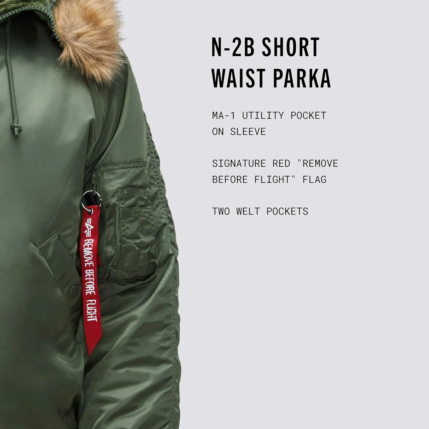 Alpha Industries Men's N-2B Short Waist Parka (XL, Black)