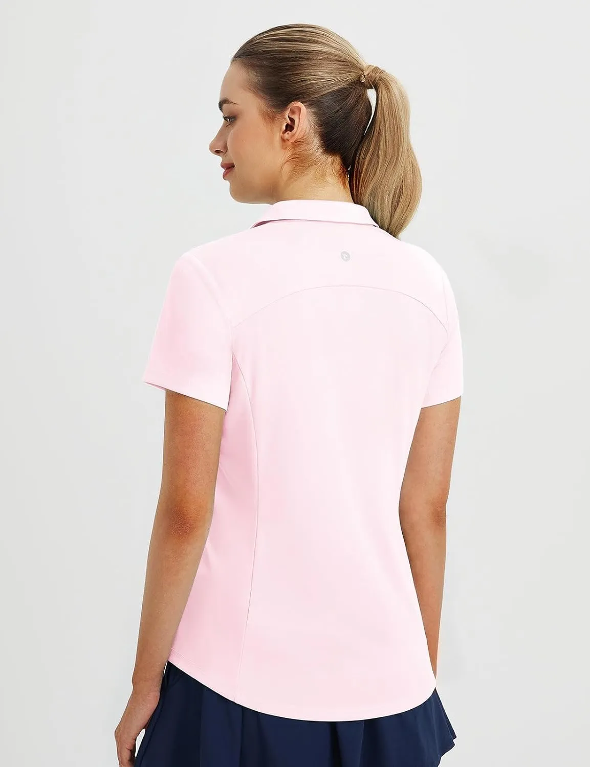 baleaf Women's Golf Shirts Polo Collared V Neck Shorts Sleeve Tennis Shirt Lightweight Quick Dry UPF50 