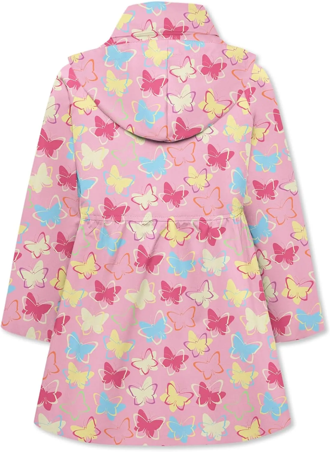 Betusline Girl's Hooded Rain Jackets Lightweight Print Waterproof Trench Coat Windbreaker Raincoats for Girls,2-14 Years
