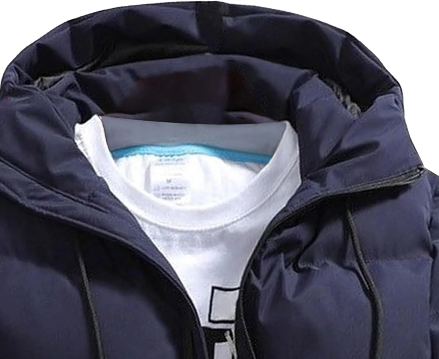 JEKE-DG Men's Hooded Zip Up Outdoor Down Jackets Slim Fit Comfort Solid Puffer Coats Waterproof Casual Warm Quilted Coat