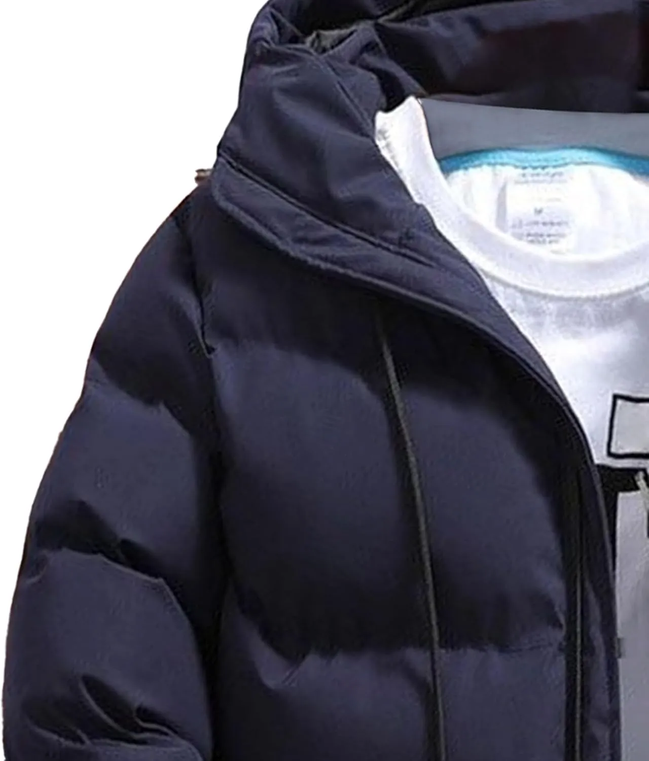 JEKE-DG Men's Hooded Zip Up Outdoor Down Jackets Slim Fit Comfort Solid Puffer Coats Waterproof Casual Warm Quilted Coat