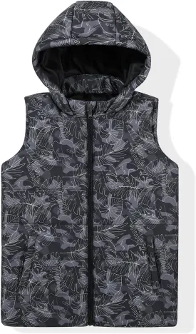 JOYSON Boys Sleeveless Puffer Vest Lightweight Padded Jacket Quilted Hooded Outwear Zipper Waistcoat