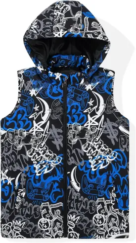 JOYSON Boys Sleeveless Puffer Vest Lightweight Padded Jacket Quilted Hooded Outwear Zipper Waistcoat
