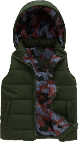 JOYSON Boys Sleeveless Puffer Vest Lightweight Padded Jacket Quilted Hooded Outwear Zipper Waistcoat