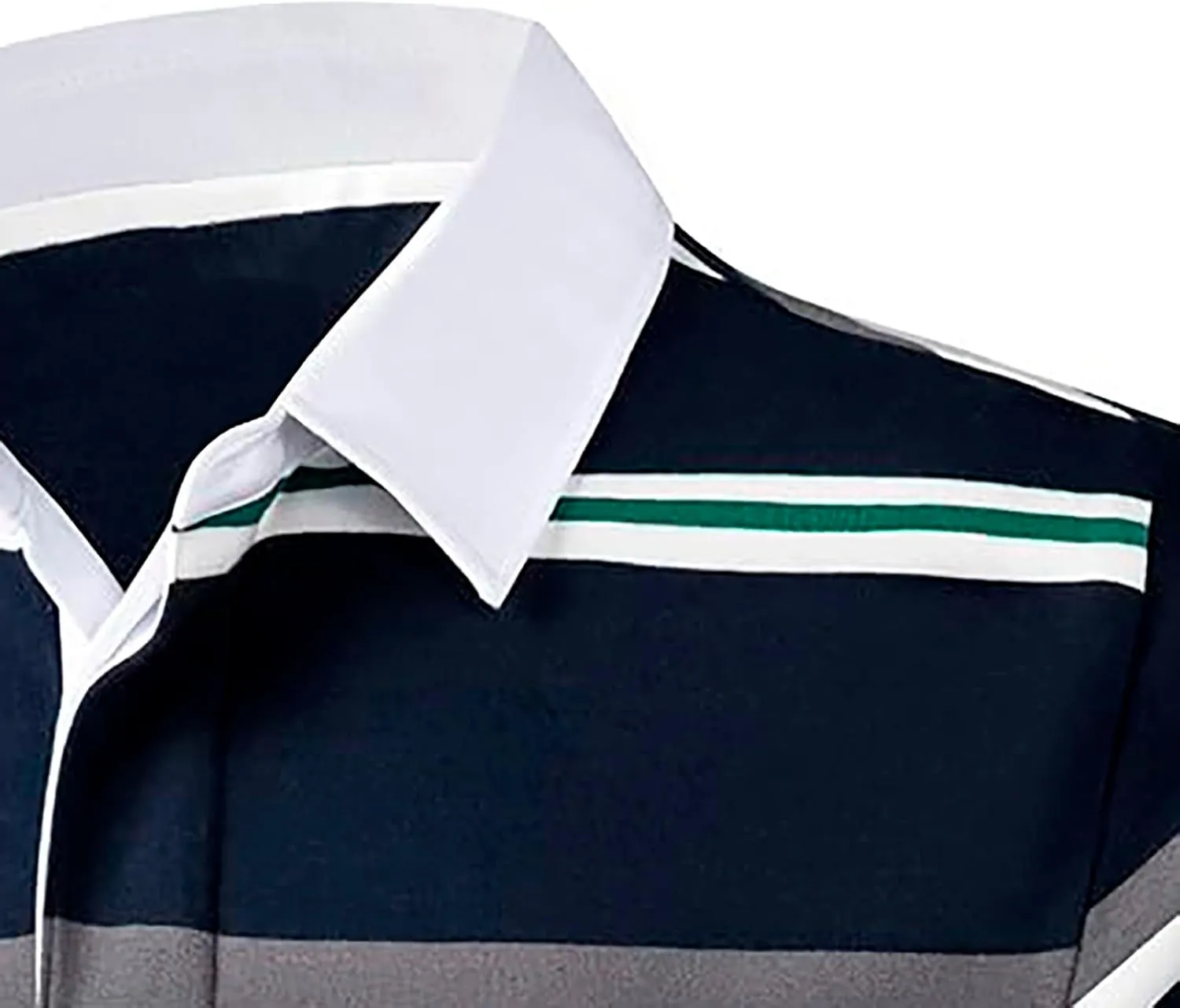 LCMTWX Mens Big and Tall Shirts Trend Lapel Striped Button Color Blocking Short Sleeved T Shirt Mens Golf Shirts Casual