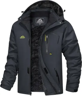 MAGCOMSEN Men's Winter Coats Water Resistant Ski Snow Jacket Warm Fleece Jacket Parka Raincoats With Multi-Pockets