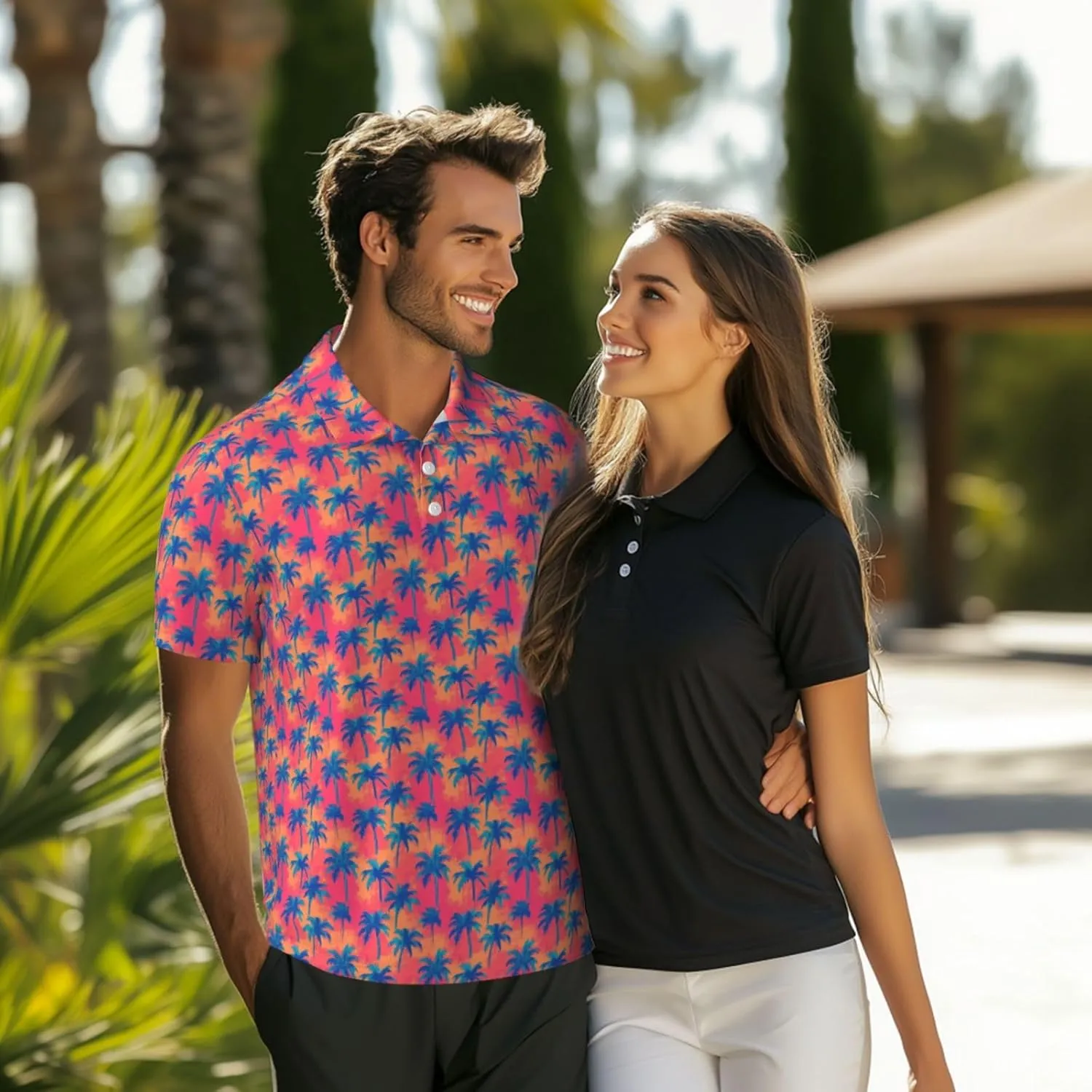 Mens Shirt Short Sleeve Dry Fit Performance Athletic Sports Daily Casual Collared Shirts for Men