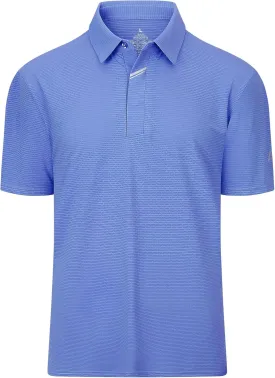 Men's Short Sleeve Polo Shirt Stretch Solid Performance Golf Shirts Moisture Wicking Athletic Casual Collared T-Shirt