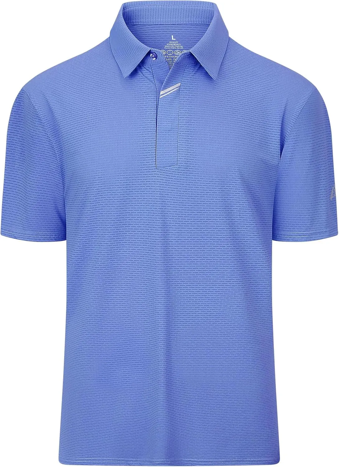Men's Short Sleeve Polo Shirt Stretch Solid Performance Golf Shirts Moisture Wicking Athletic Casual Collared T-Shirt