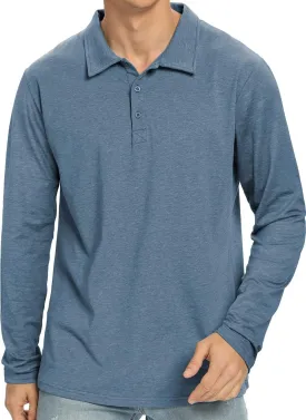 NITAGUT Polo Shirts for Men Short/Long Sleeve Soft Cotton Collared Shirt