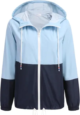 SoTeer Women's Waterproof Raincoat Outdoor Hooded Rain Jacket Windbreaker S-XXXL