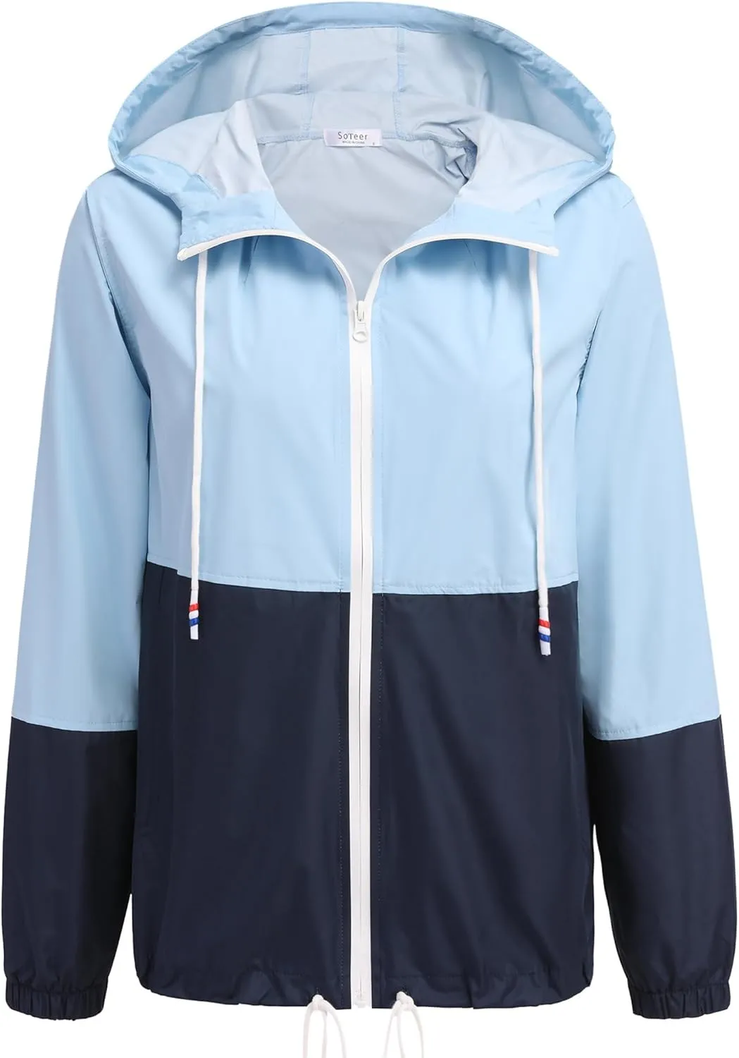 SoTeer Women's Waterproof Raincoat Outdoor Hooded Rain Jacket Windbreaker S-XXXL