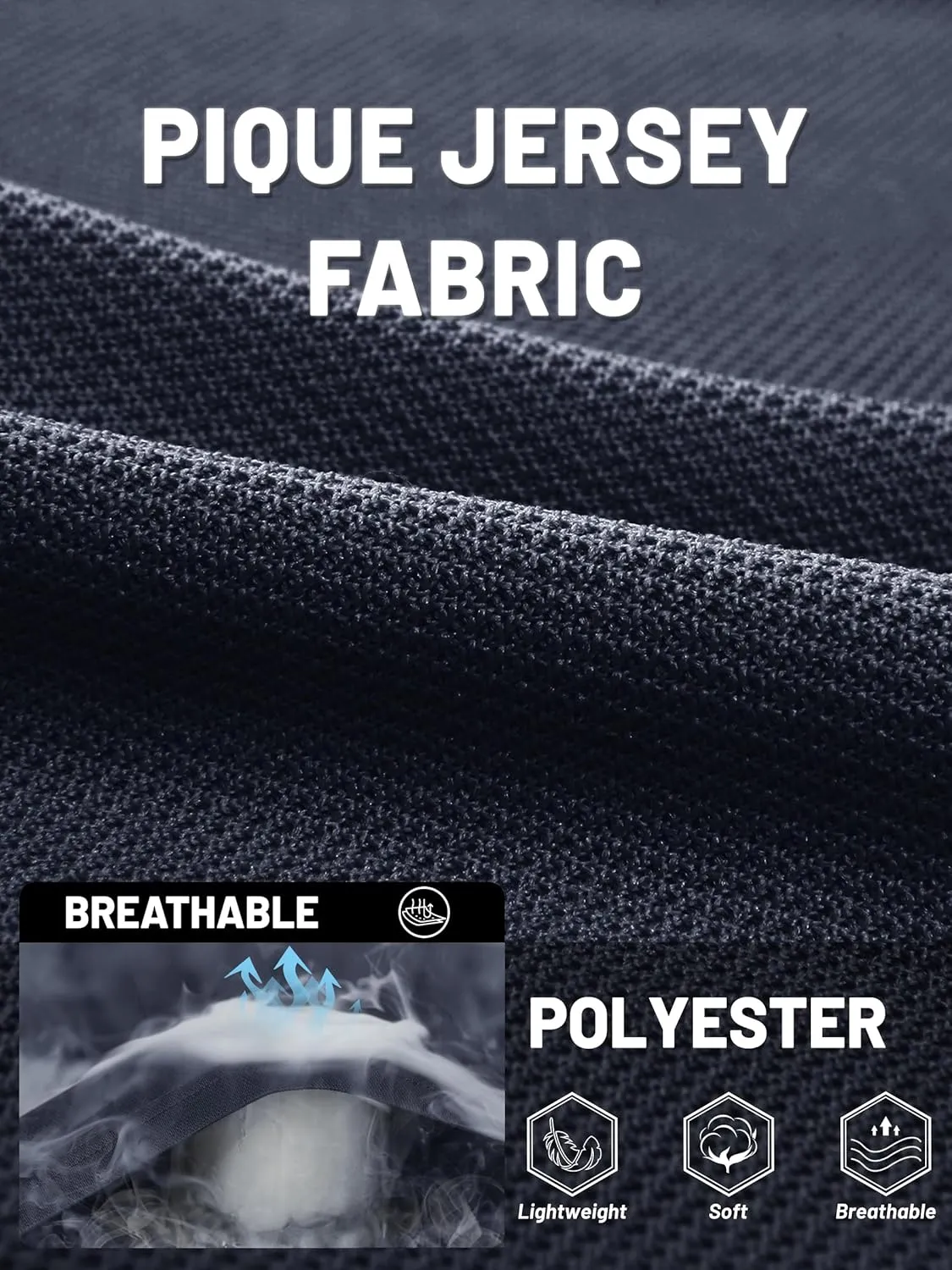TACVASEN Mens Polo Shirt Short Sleeve Tactical Performance Collared Work Golf Shirts Dry Fit Pique Polos for Summer