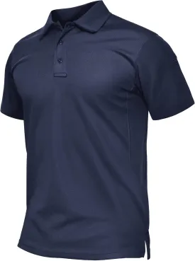 TACVASEN Mens Polo Shirt Short Sleeve Tactical Performance Collared Work Golf Shirts Dry Fit Pique Polos for Summer