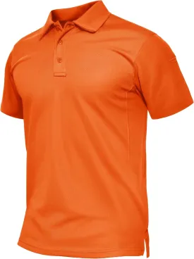 TACVASEN Mens Polo Shirt Short Sleeve Tactical Performance Collared Work Golf Shirts Dry Fit Pique Polos for Summer