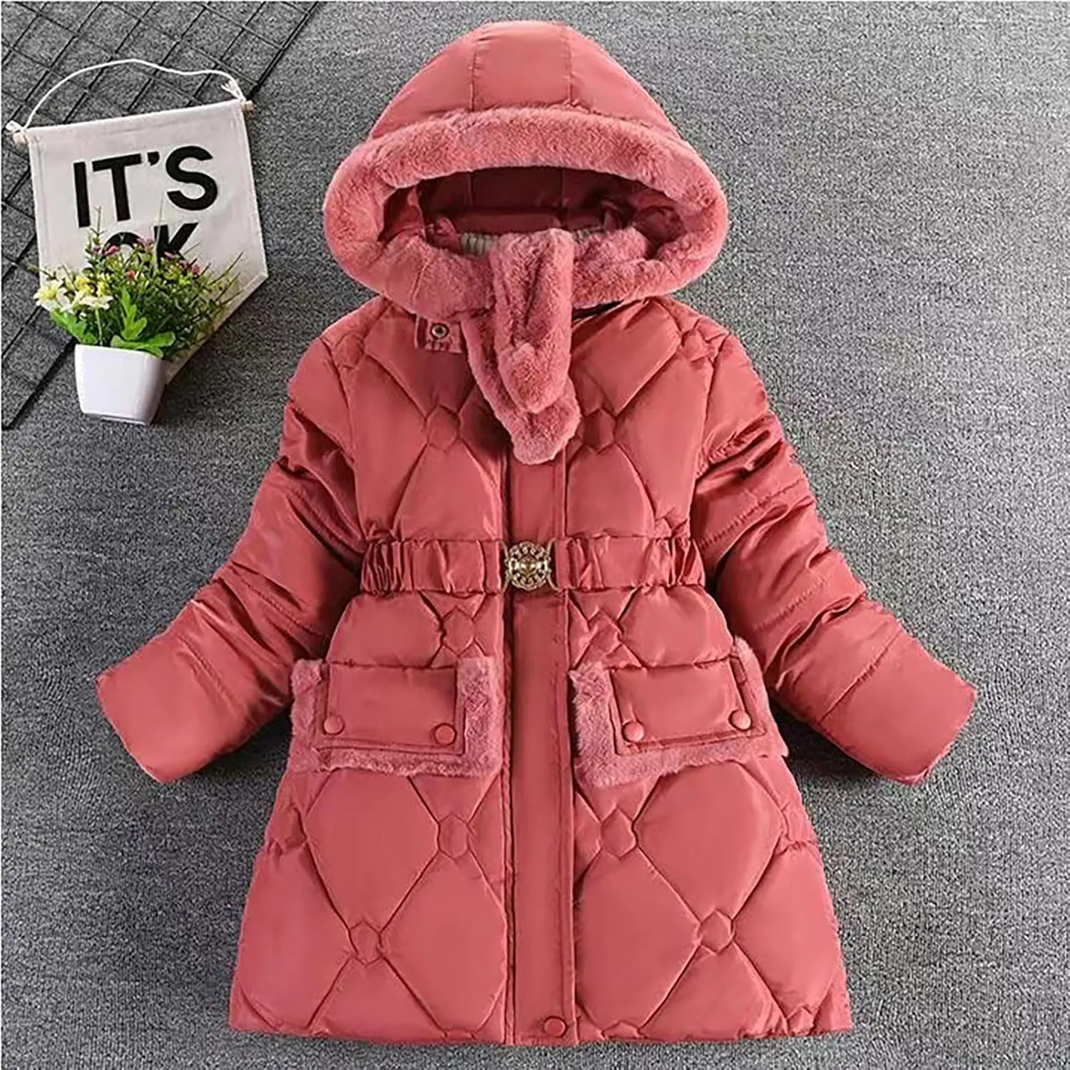 Toddler Fleece Jackets Light Weight Zip up Hoodie Infant Outerwear Insulated Winter Ski Jacket Padded Outfit