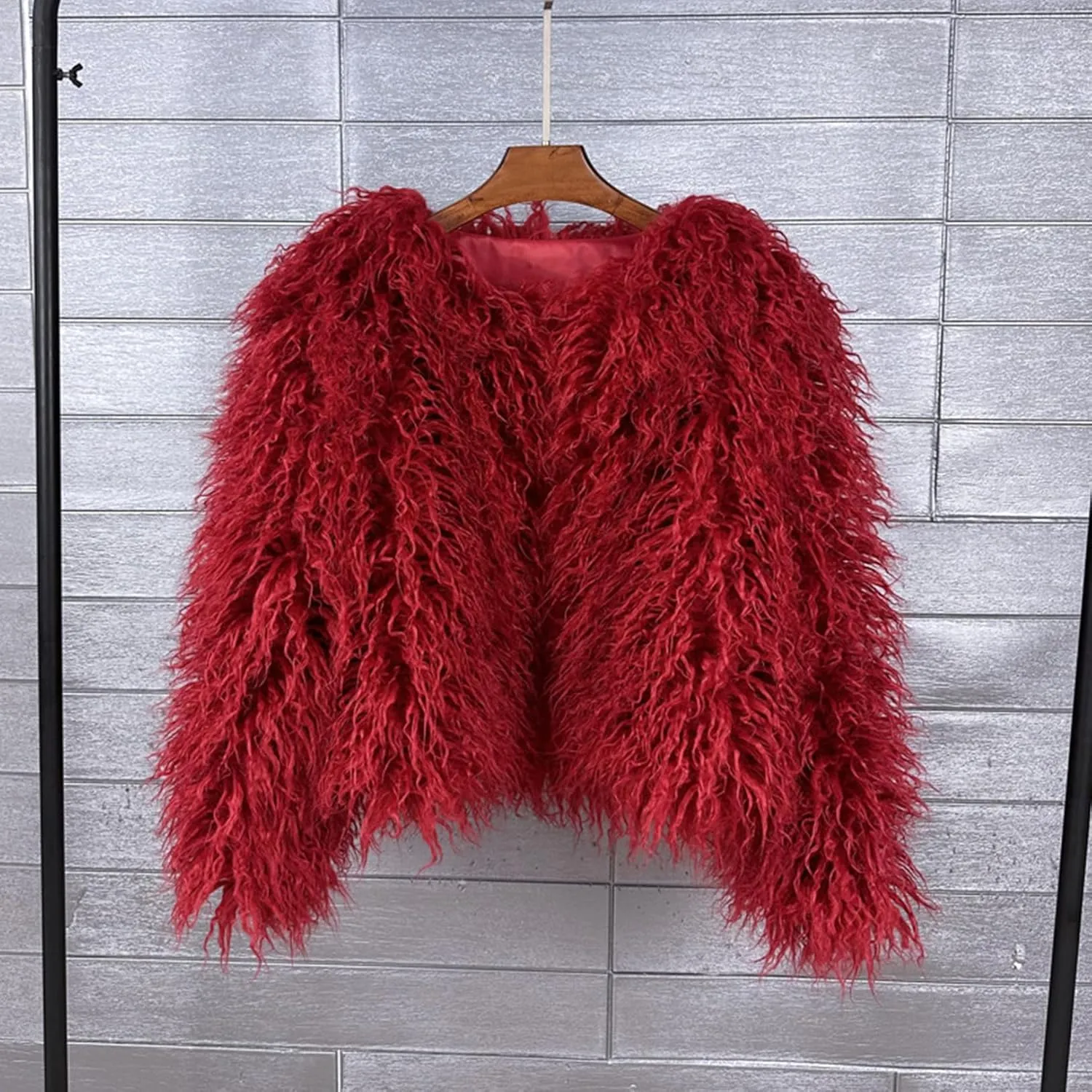 Vintage Women's Fluffy Faux Fur Jackets with Long Sleeve,Winter Warm Outwear Parka Coat