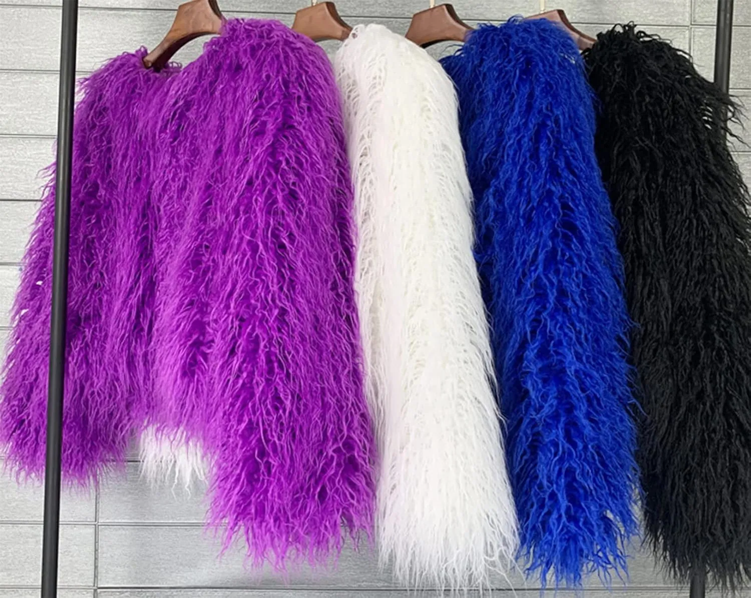 Vintage Women's Fluffy Faux Fur Jackets with Long Sleeve,Winter Warm Outwear Parka Coat