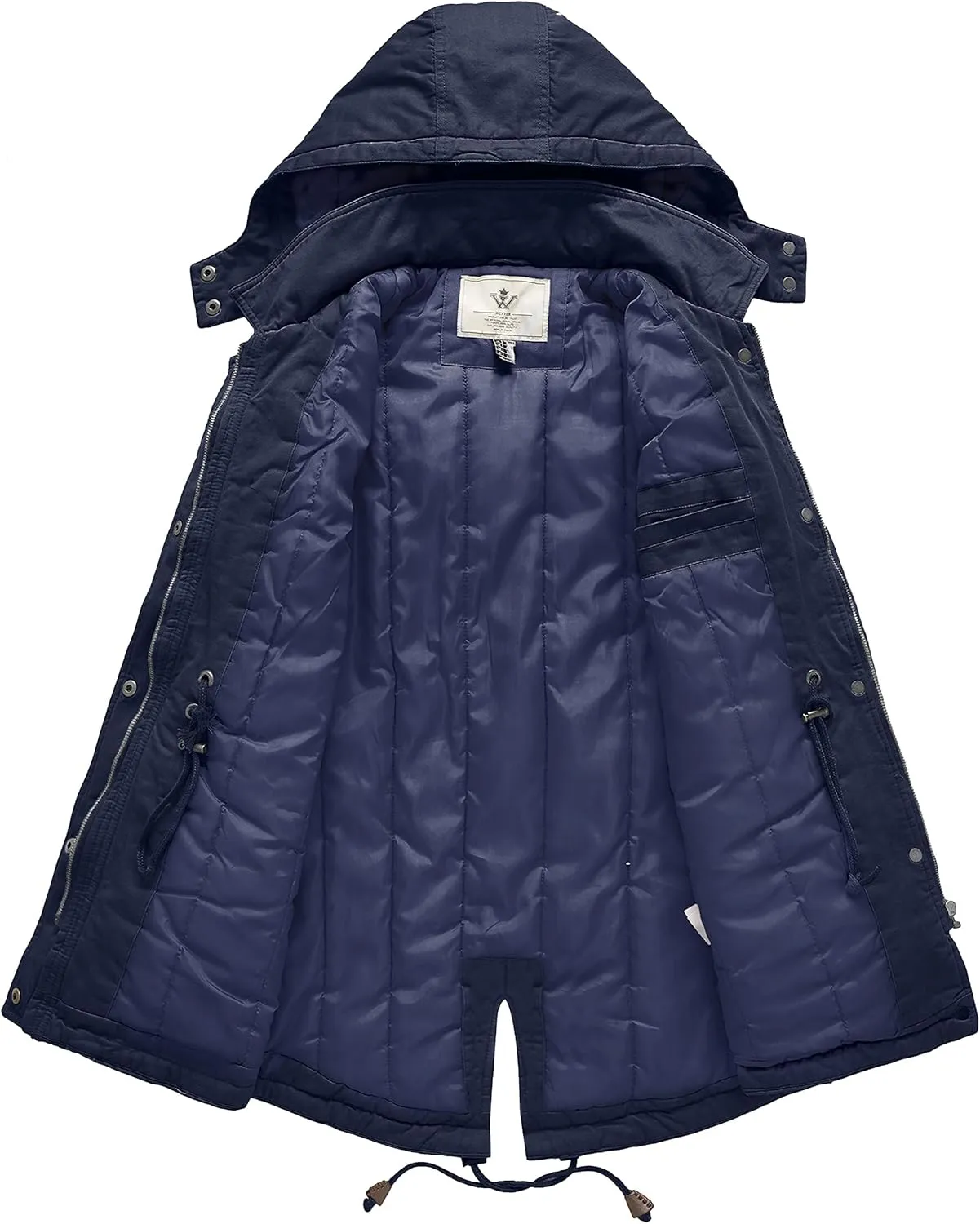 WenVen Women's Winter Thicken Cotton Coat Warm Parka Jacket with Removable Hood