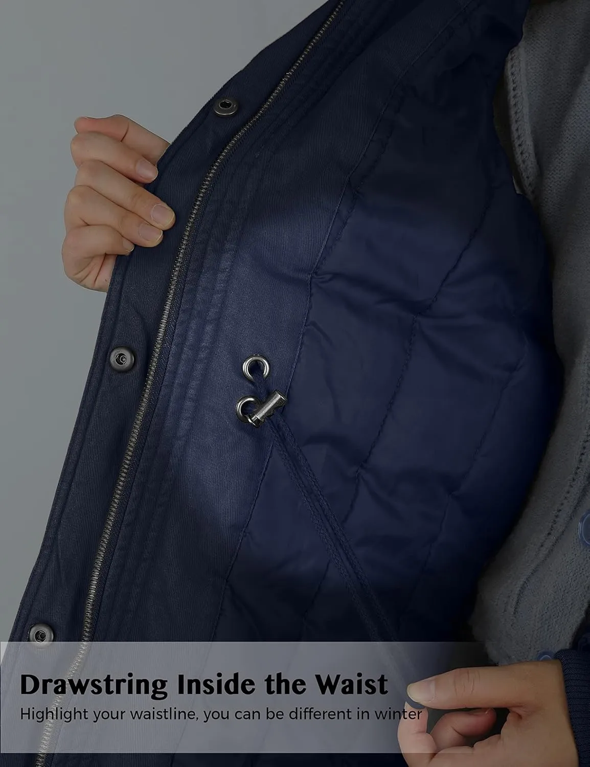 WenVen Women's Winter Thicken Cotton Coat Warm Parka Jacket with Removable Hood