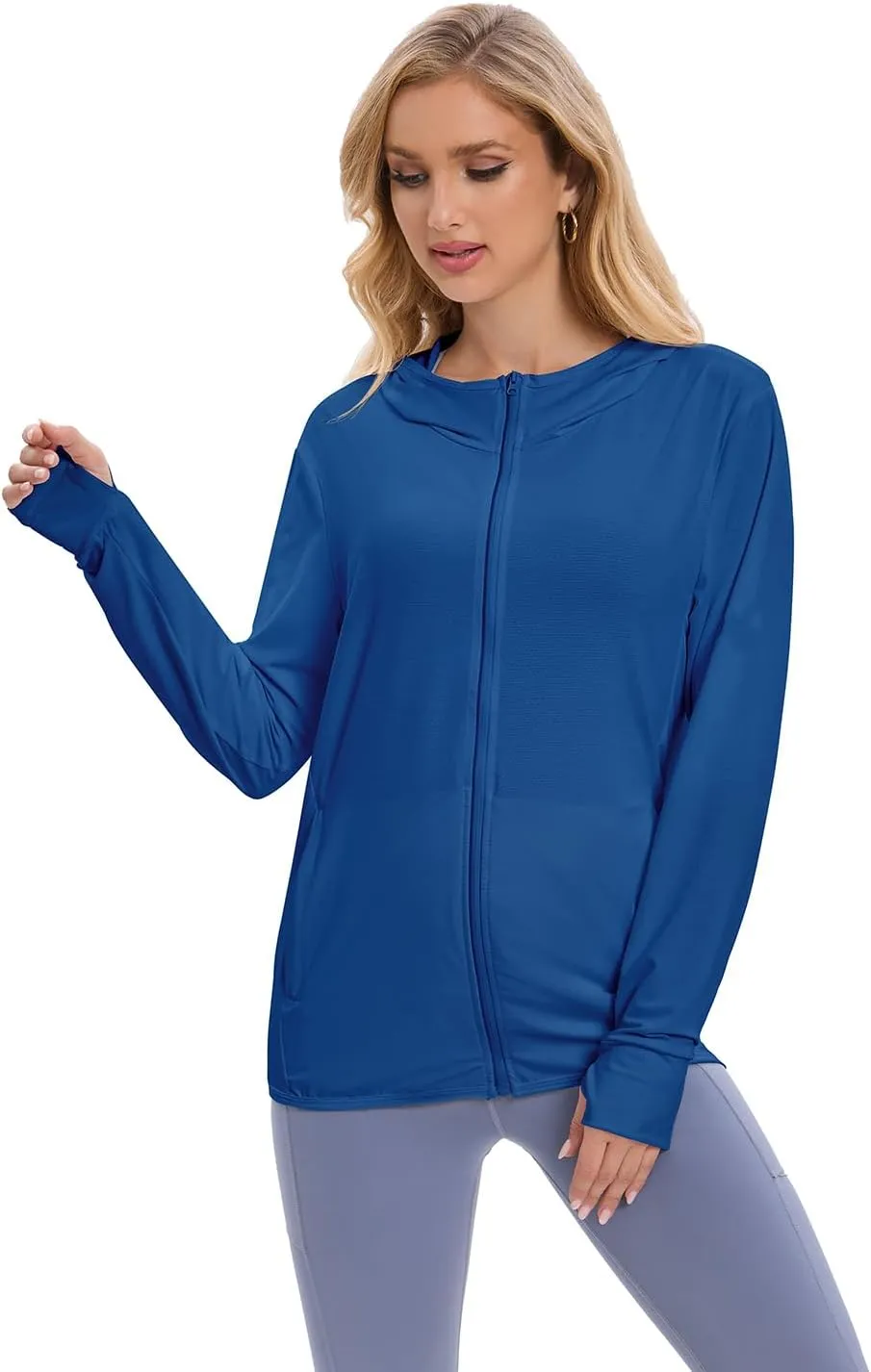Women's UPF 50  Sun Protection Jacket Long Sleeve Hooded Sun Shirt for Outdoor Sports (with pockets)