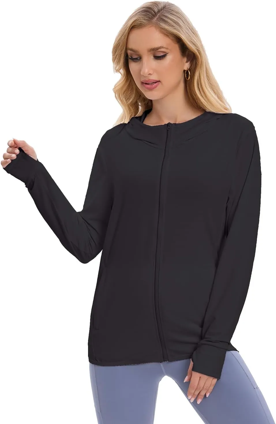 Women's UPF 50  Sun Protection Jacket Long Sleeve Hooded Sun Shirt for Outdoor Sports (with pockets)