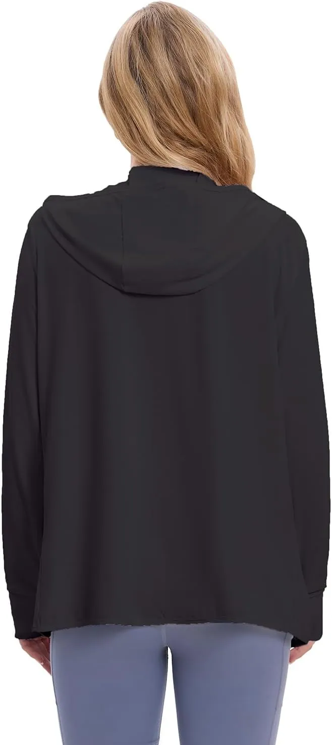 Women's UPF 50  Sun Protection Jacket Long Sleeve Hooded Sun Shirt for Outdoor Sports (with pockets)