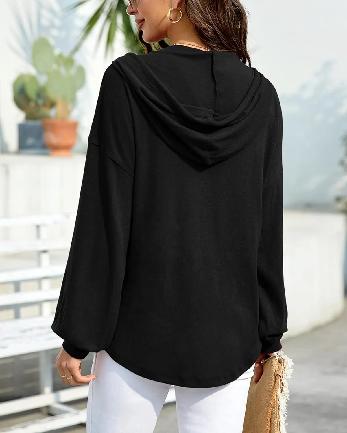 Zatanaroni Womens Zip Up Hoodies Loose fit Sweatshirt Casual Long Sleeve Shirts for Women Pullover Tops With Pocket